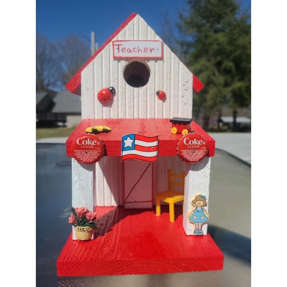 Teacher Theme Custom Made Brand New Bird House Amazing Detail & Color 11' by 11'